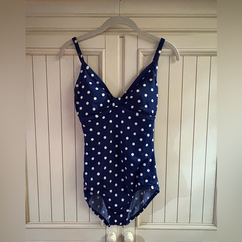 Navy Blue Polka Dot Swimsuit